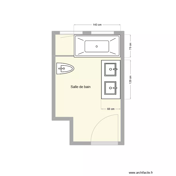 UTZINGER Salle de bain. Plan de 