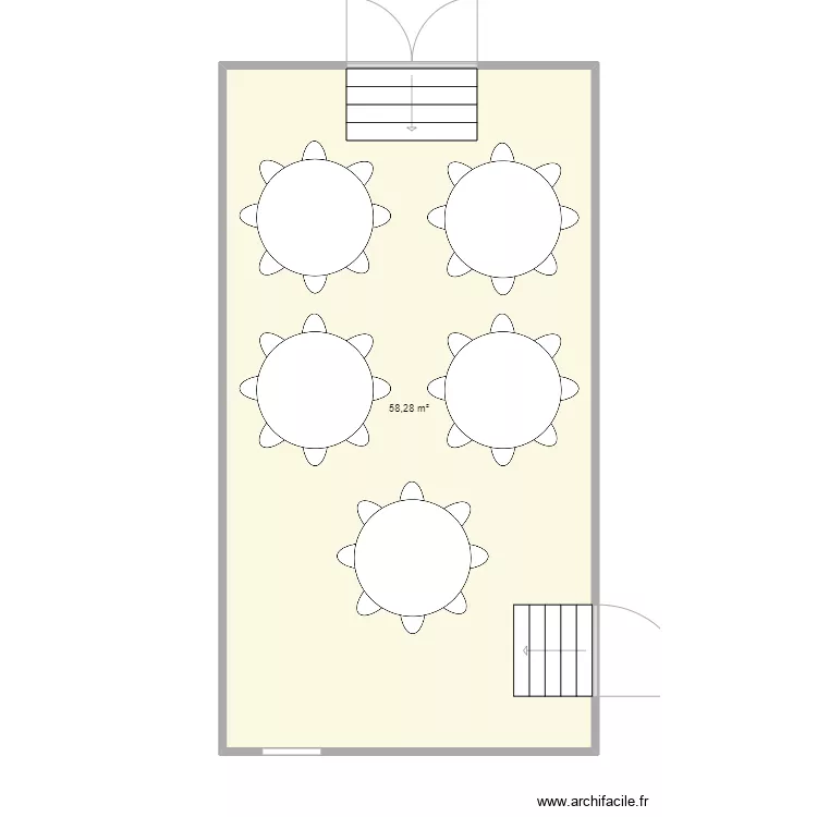Domaine de Cr&egrave;ve-Coeur - Salle. Plan de 
