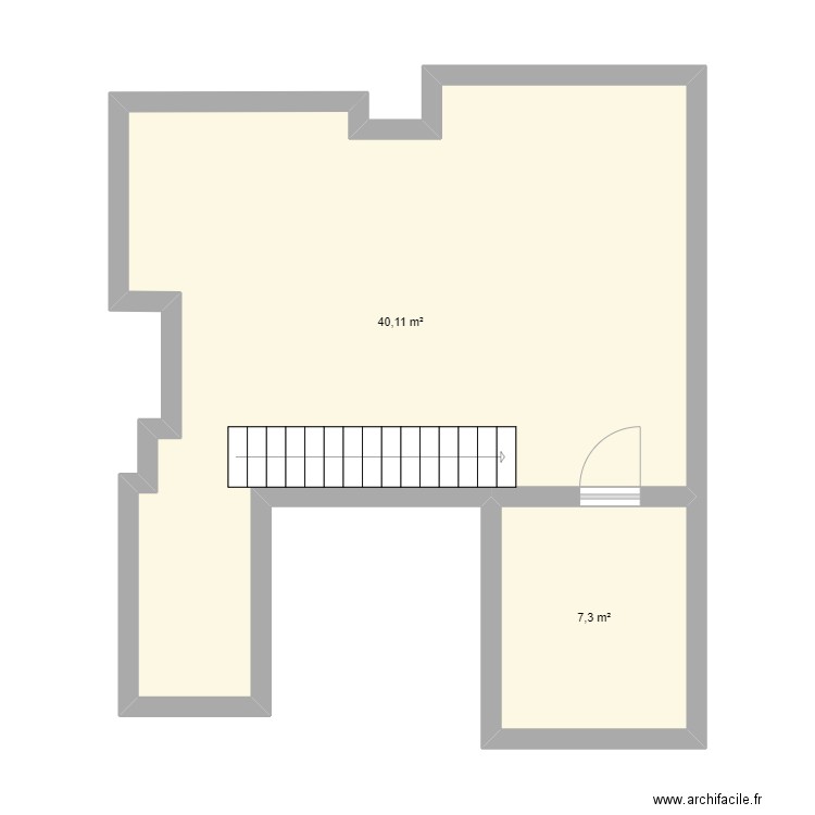 Appartement Mums. Plan de 2 pièces et 47 m2
