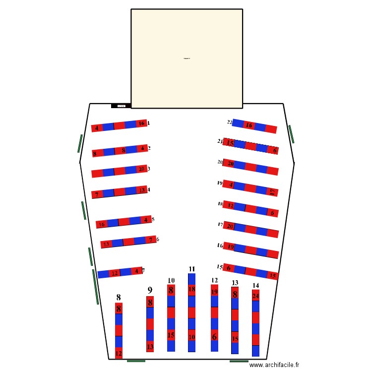  salle. Plan de 1 pièce et 127 m2