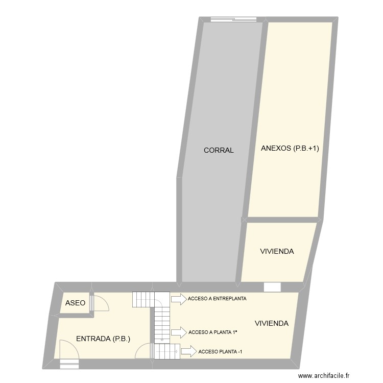PEDRO IV PB. Plan de 6 pièces et 132 m2