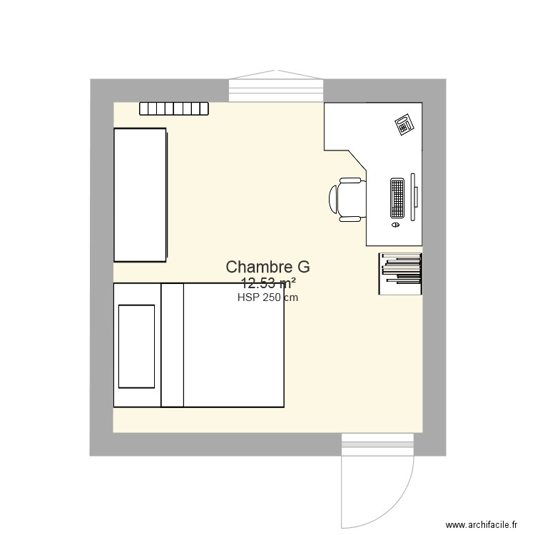 Chambre G armoire. Plan de 0 pièce et 0 m2