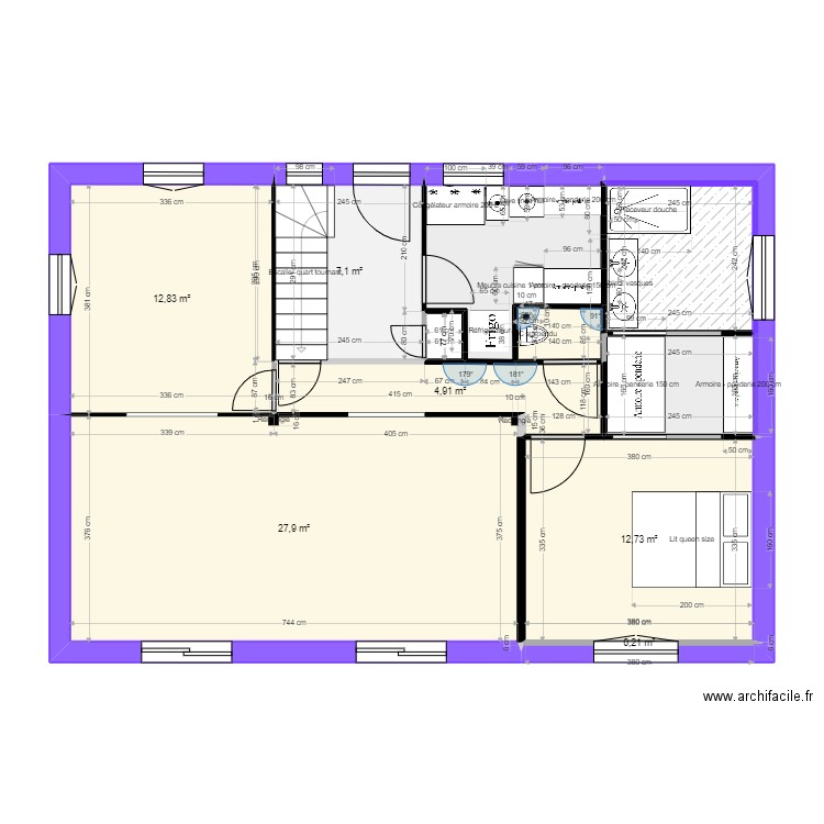 MAISON  4. Plan de 10 pièces et 77 m2