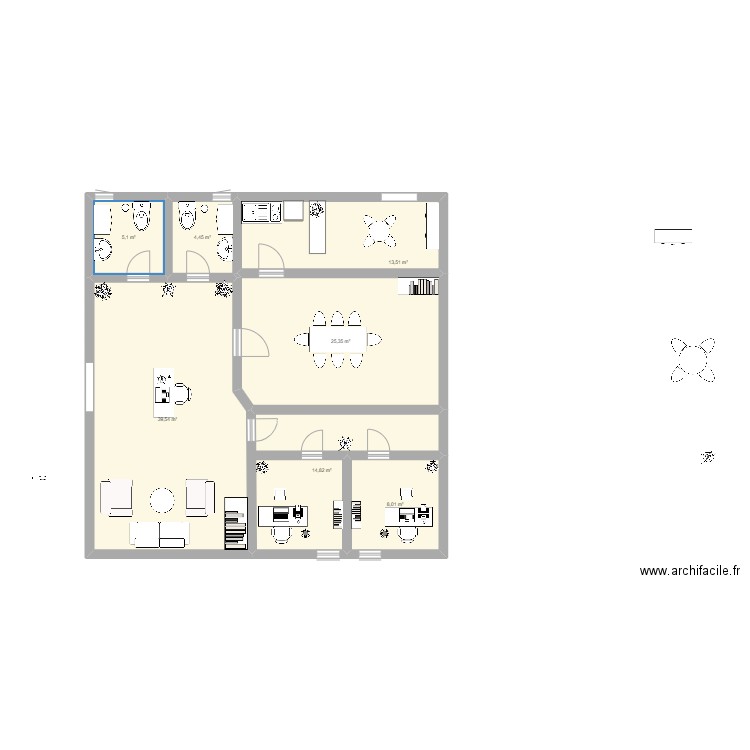 plano de mi oficina genesis. Plan de 7 pièces et 111 m2