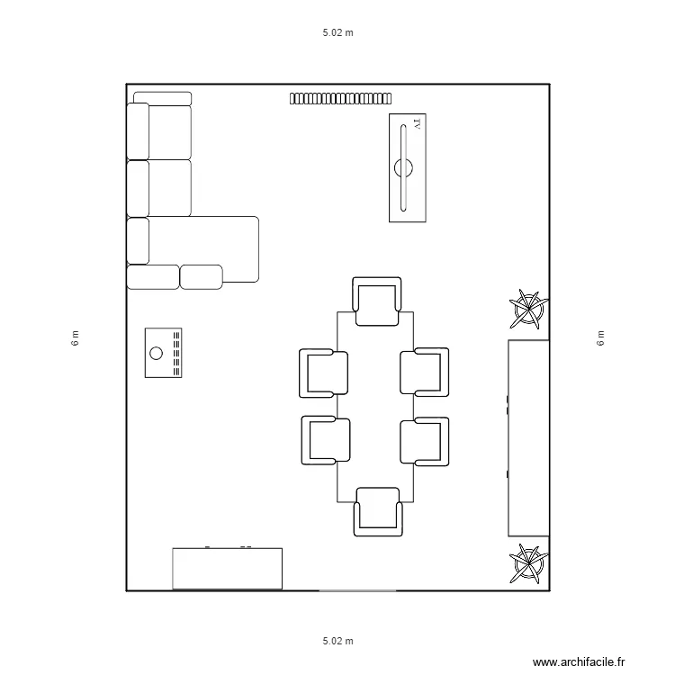 coutisse salon. Plan de 