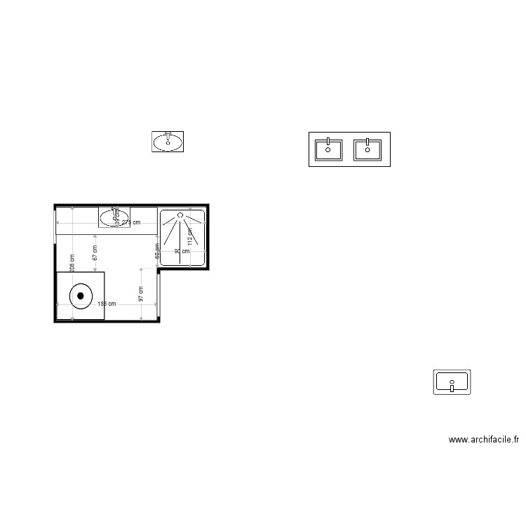 bain. Plan de 0 pièce et 0 m2