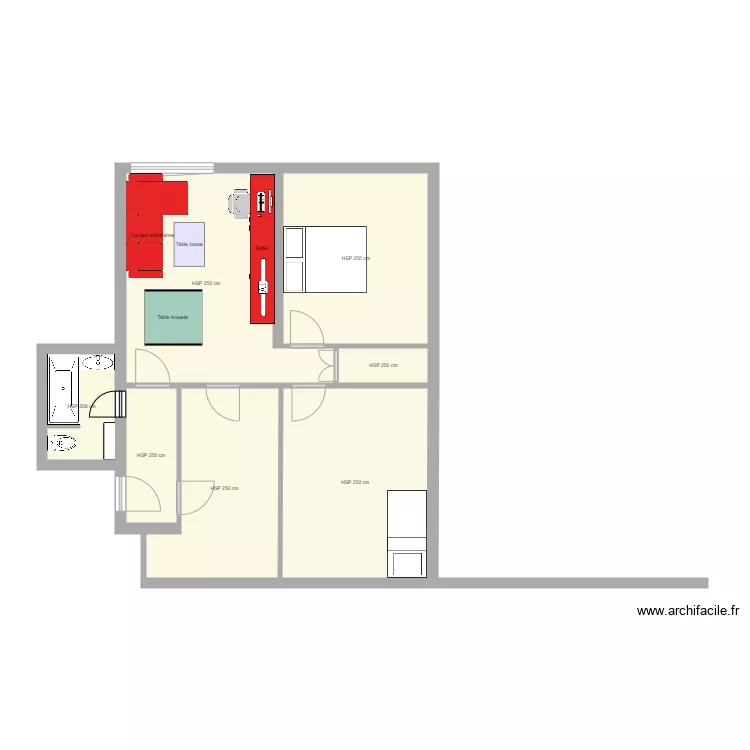 Projet salle de bain. Plan de 