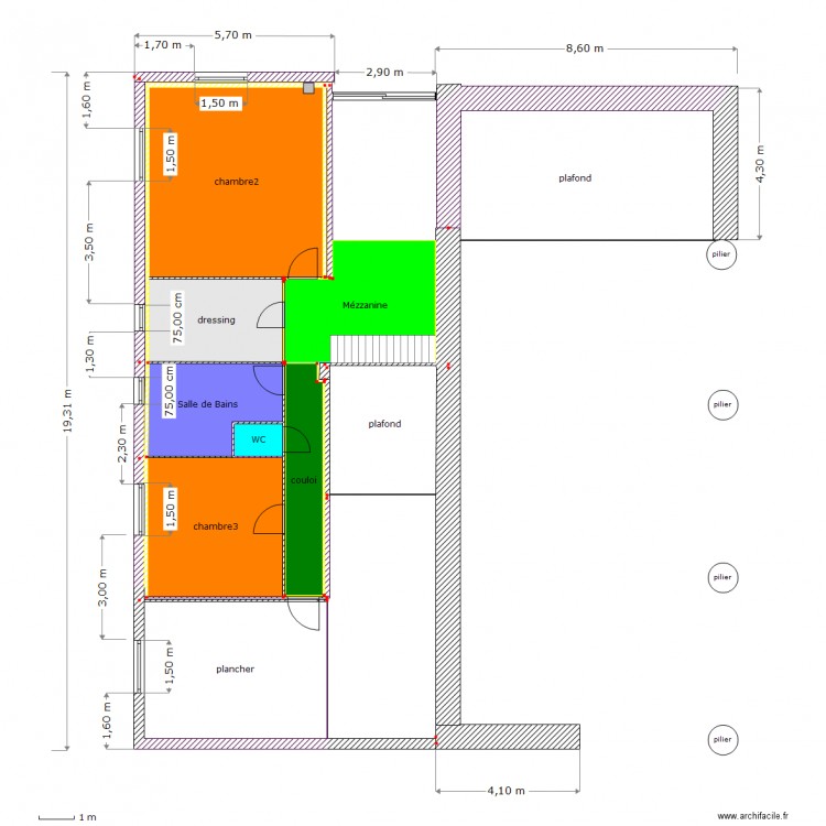 etage. Plan de 0 pièce et 0 m2