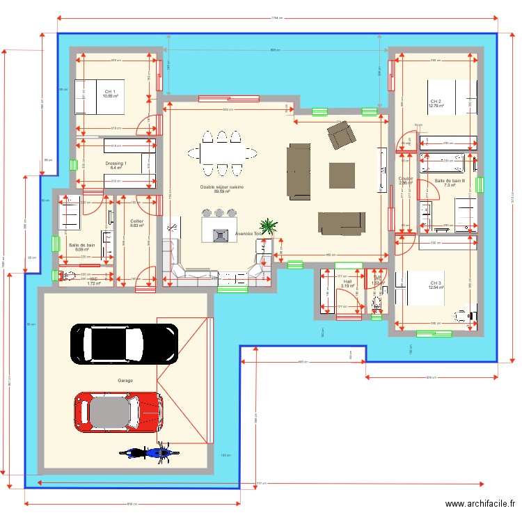 Plan Lycka 130 m2. Plan de 0 pièce et 0 m2