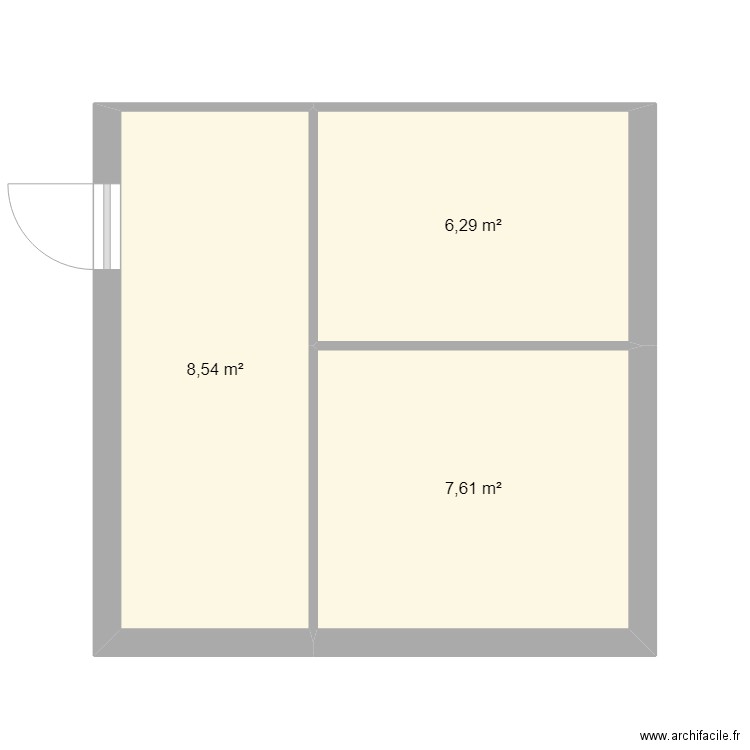 ghhghhg. Plan de 3 pièces et 22 m2