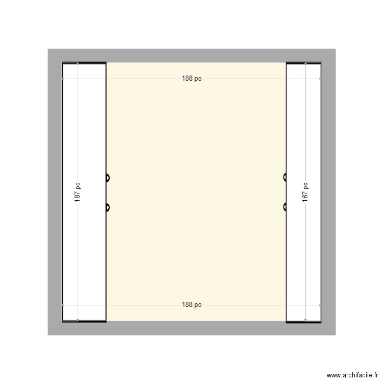 garage. Plan de 1 pièce et 23 m2