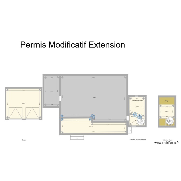 Villa RIOU Modification Permis extension. Plan de 0 pièce et 0 m2