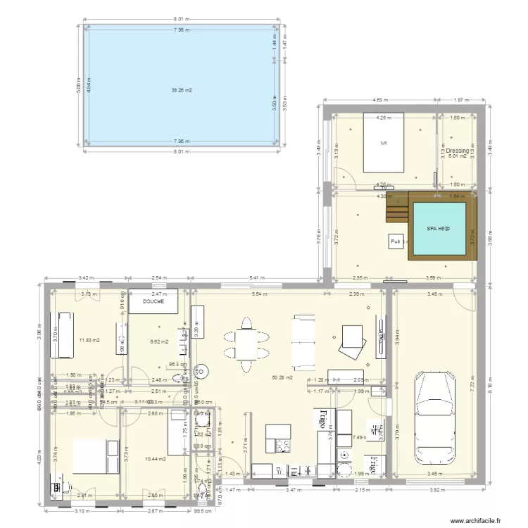 Maison ext. Plan de 