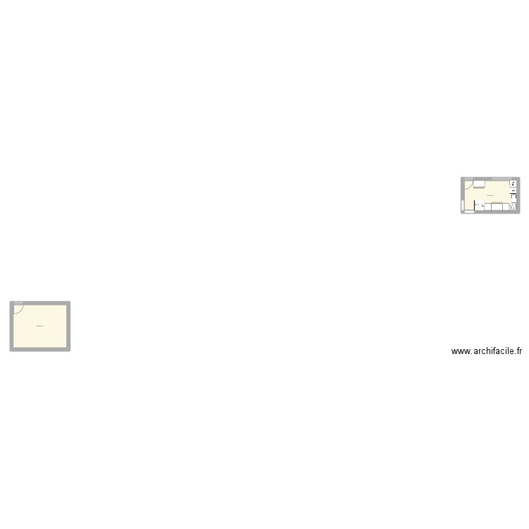 projet salle de bain. Plan de 2 pièces et 31 m2