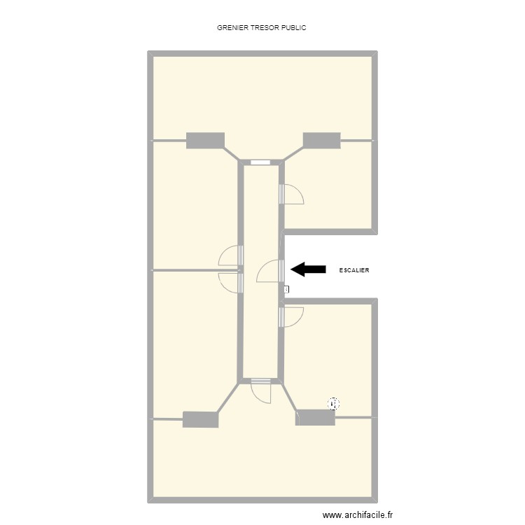 GRENIER TRESOR PUBLIC. Plan de 4 pièces et 141 m2