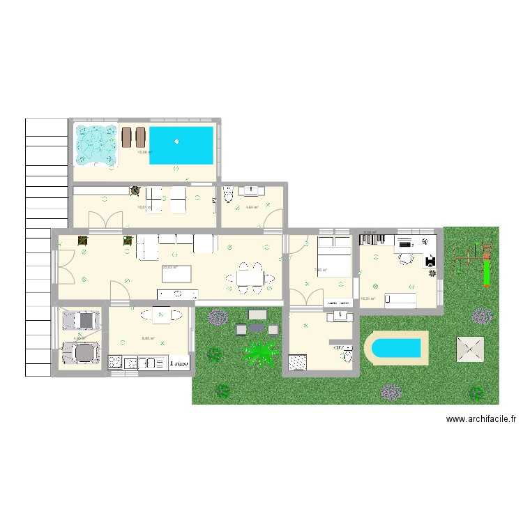 casa freaky mix. Plan de 9 pièces et 94 m2