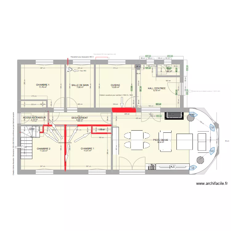 AIRE SUR l'ADOUR TRAVAUX LOT MACONNERIE. Plan de 