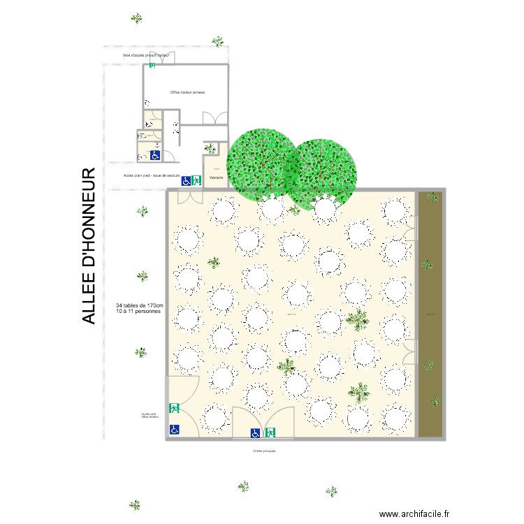 Pavillon des Oliviers  370 personnes. Plan de 0 pièce et 0 m2