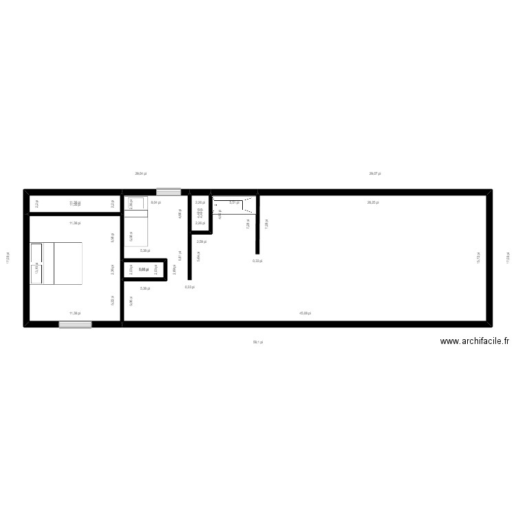 unimodulaire Gaspé. Plan de 5 pièces et 81 m2