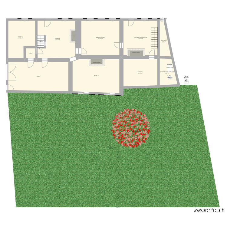 Etage. Plan de 11 pièces et 193 m2