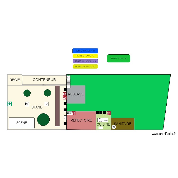 PLAN IMPLANTATION 2023. Plan de 9 pièces et 160 m2