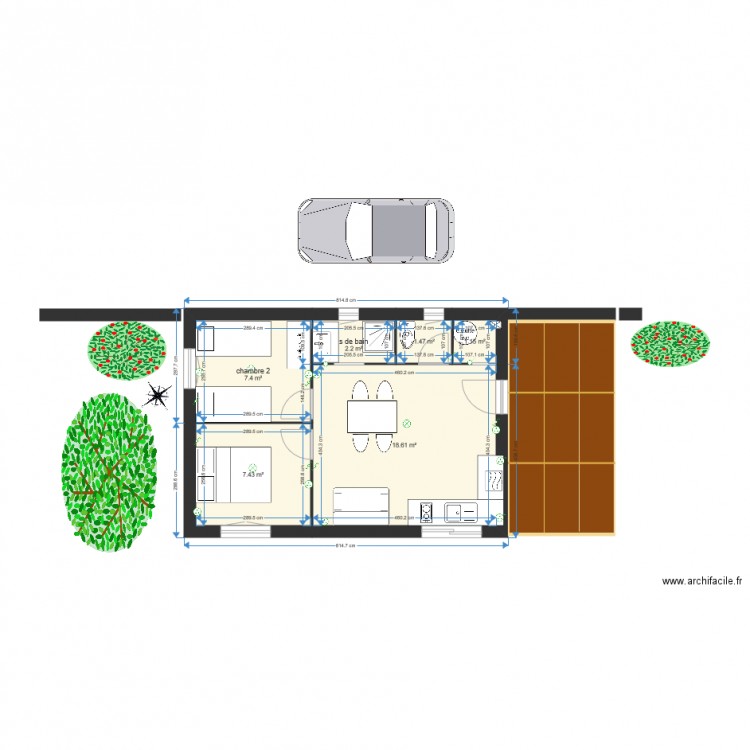 studio jardin. Plan de 0 pièce et 0 m2