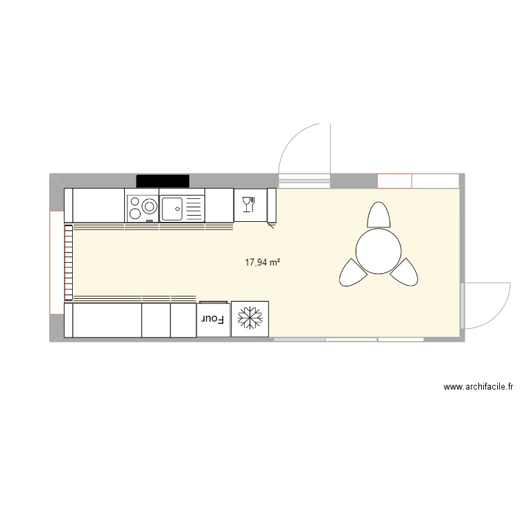 RENE. Plan de 1 pièce et 18 m2