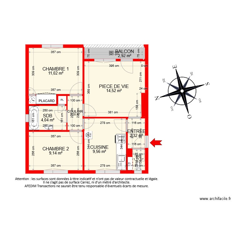  BI8443 . Plan de 15 pièces et 59 m2