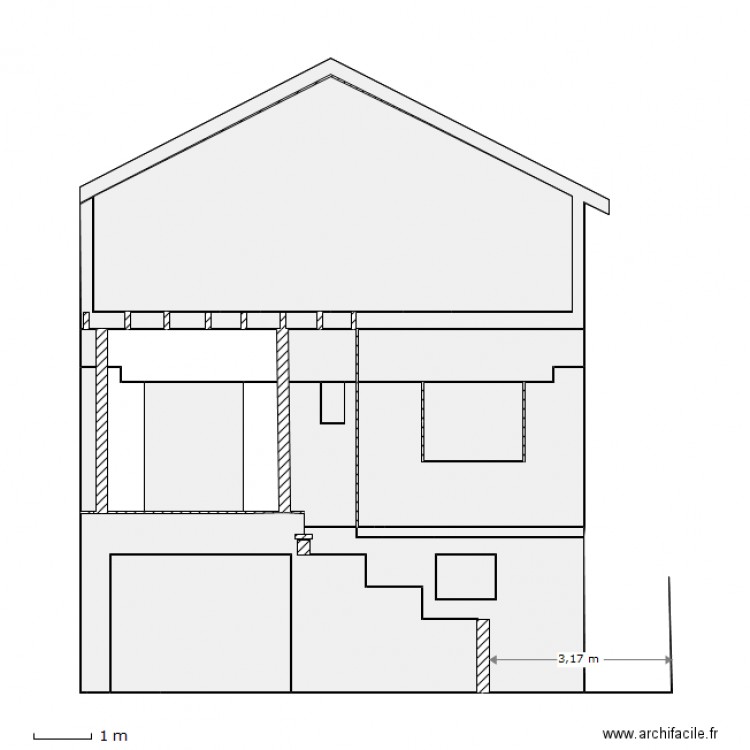 Façade jardin B. Plan de 0 pièce et 0 m2