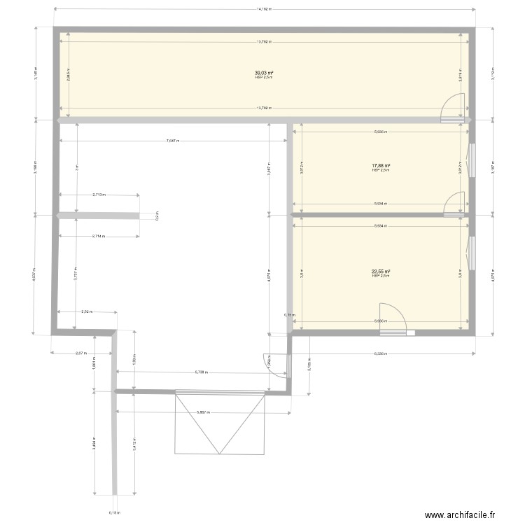 garage extention 3. Plan de 3 pièces et 79 m2