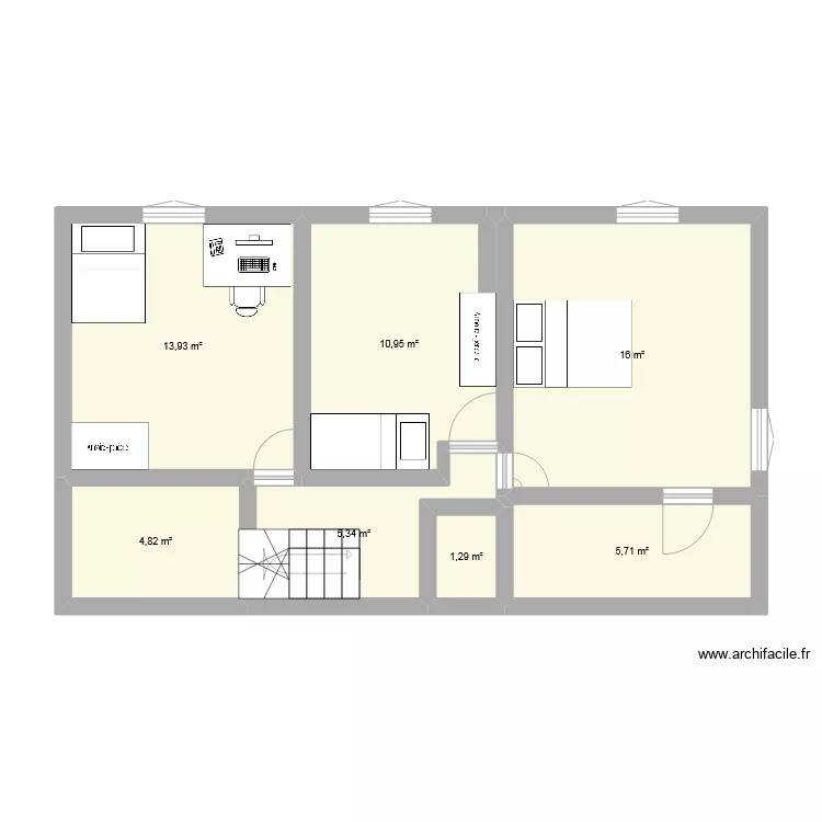 Laur&eacute;e  Etage. Plan de 