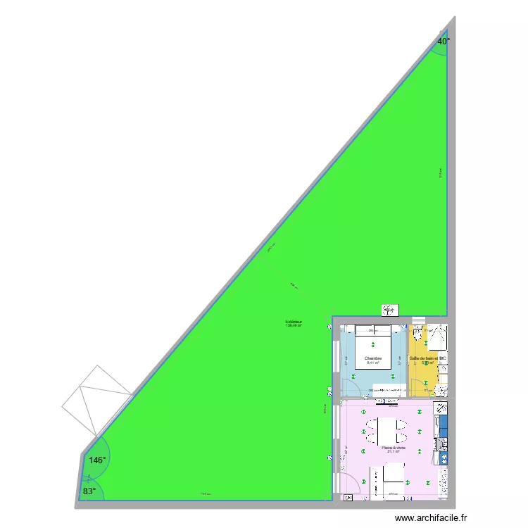 extension rectangle . Plan de extension rectangle . Plan de