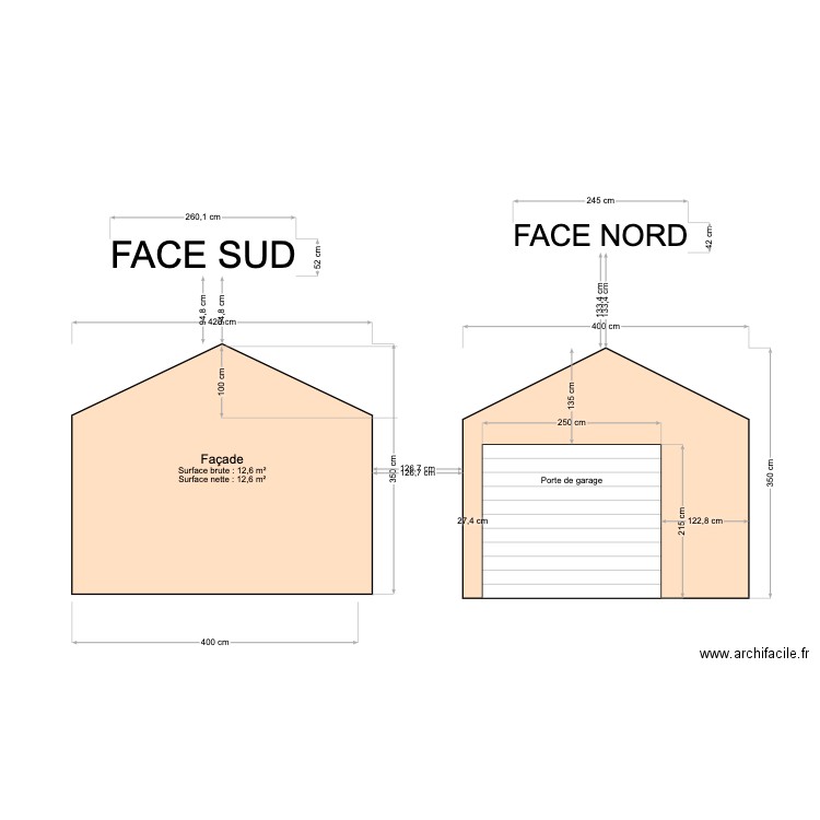 Coupe garage 10X4. Plan de 0 pièce et 0 m2