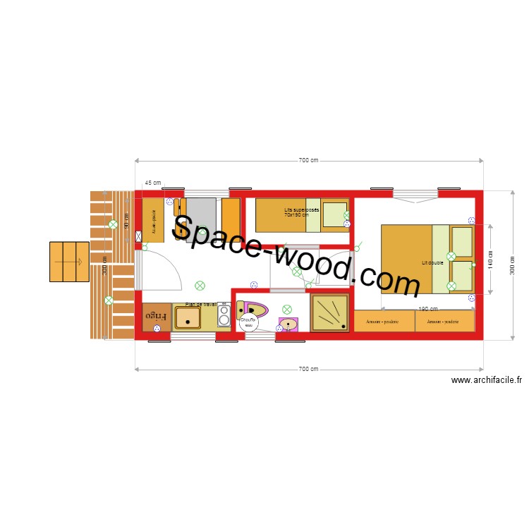 roulotte Floresse 2 700 x 300 Gilles Patrick. Plan de 0 pièce et 0 m2