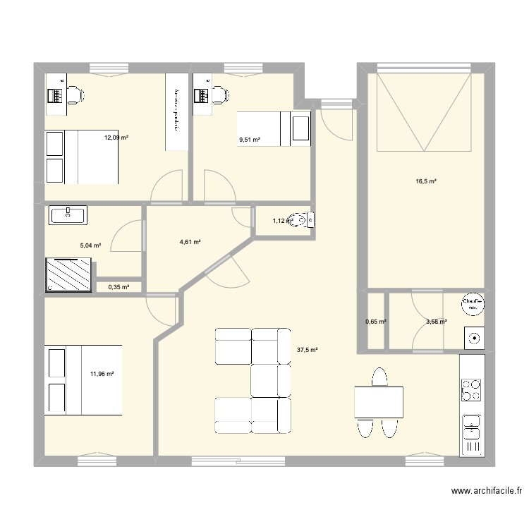 Maison Marie. Plan de 11 pièces et 103 m2