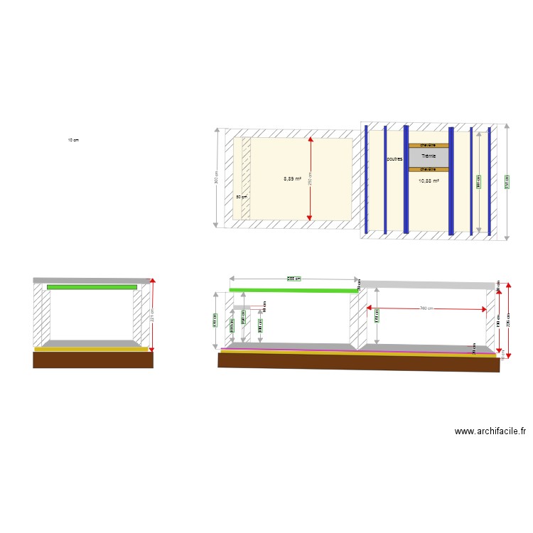 PLAN PISCINE LA LONDE modif mur local et trémie. Plan de 2 pièces et 20 m2