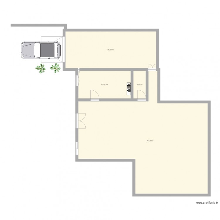 dydy. Plan de 4 pièces et 132 m2