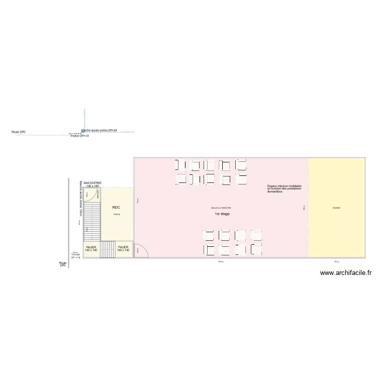 THEATRE BOUVET LADUBAY AVANT TRAVAUX. Plan de 