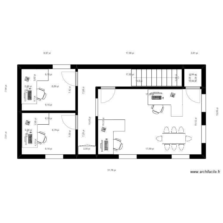 Martin et Dave O'Bomsawin. Plan de 5 pièces et 39 m2