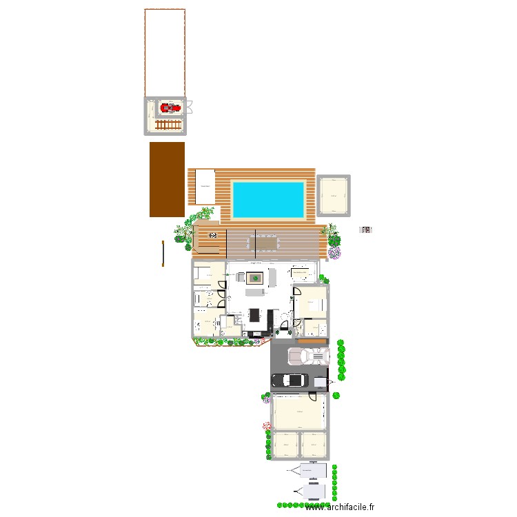 Maison actuelle. Plan de 12 pièces et 168 m2