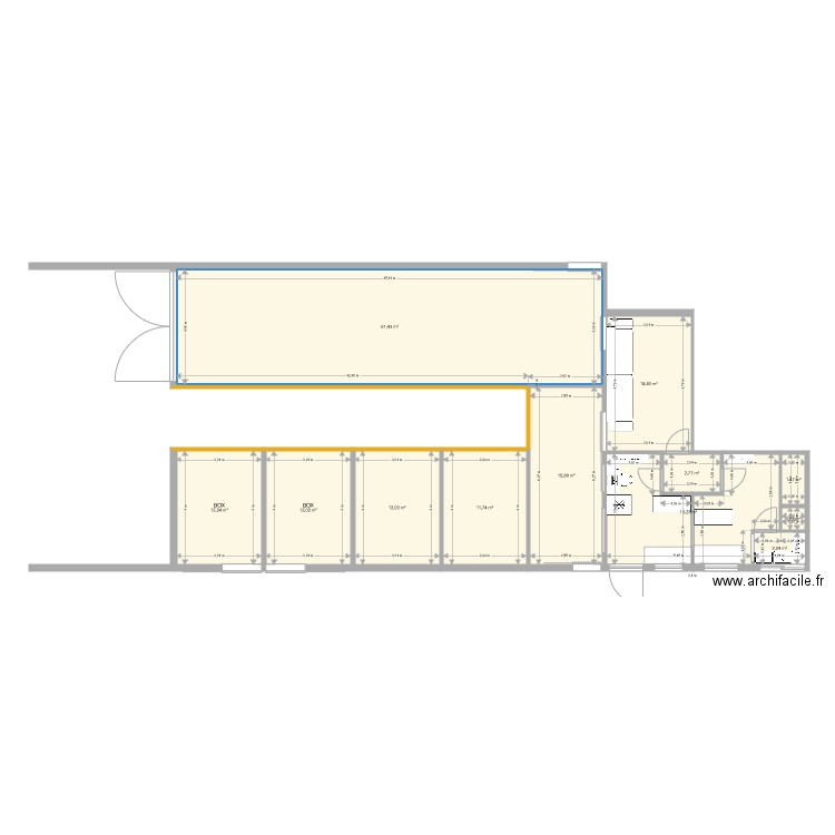 aire paillé2. Plan de 12 pièces et 166 m2