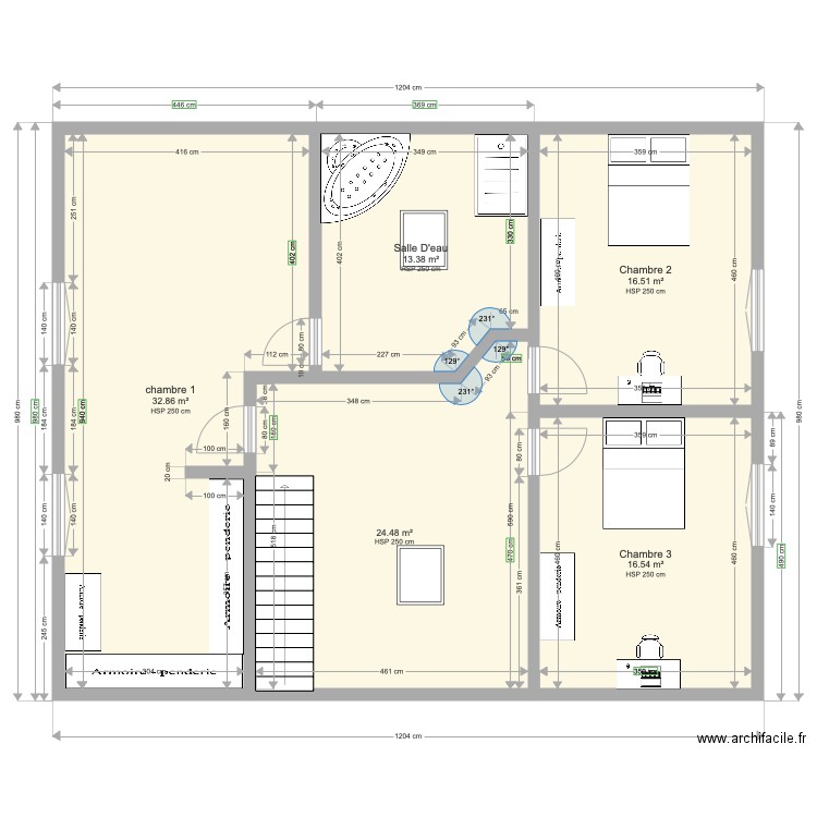  1er étage 1. Plan de 0 pièce et 0 m2