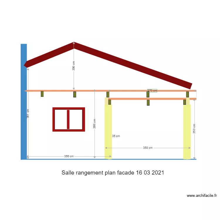 Salle de rangement façade 16 03 2021. Plan de Salle de rangement façade 16 03 2021. Plan de