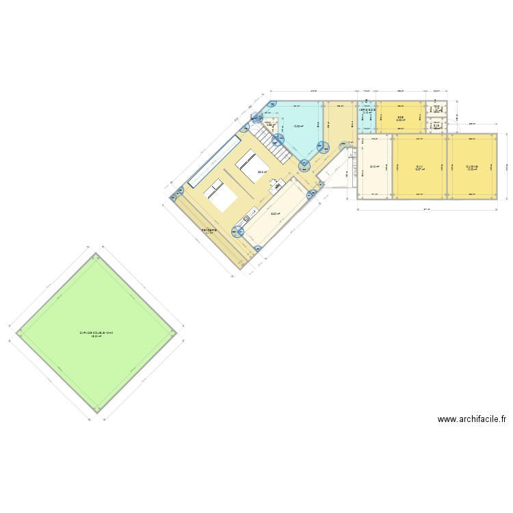 DERNIER PLAN MEZZANINE POUPOUNE 2. Plan de 25 pièces et 318 m2