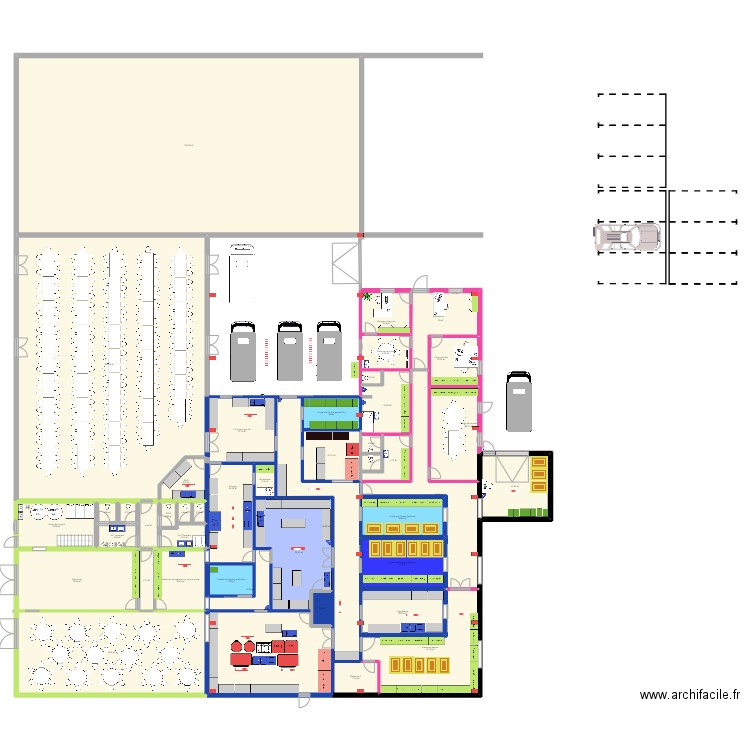 ferme 2. Plan de 44 pièces et 1292 m2