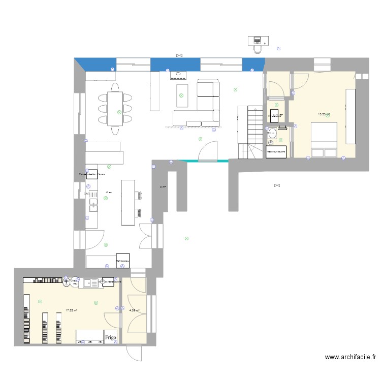 RDC projet X 2 sans réseau. Plan de 0 pièce et 0 m2