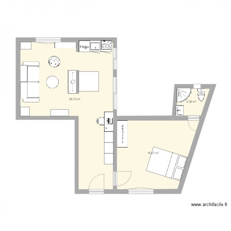 3 Jean Jaure Appt 1. Plan de 0 pièce et 0 m2