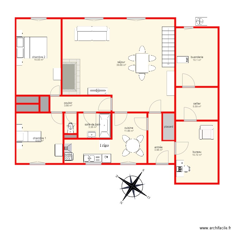 BI 1537. Plan de 0 pièce et 0 m2