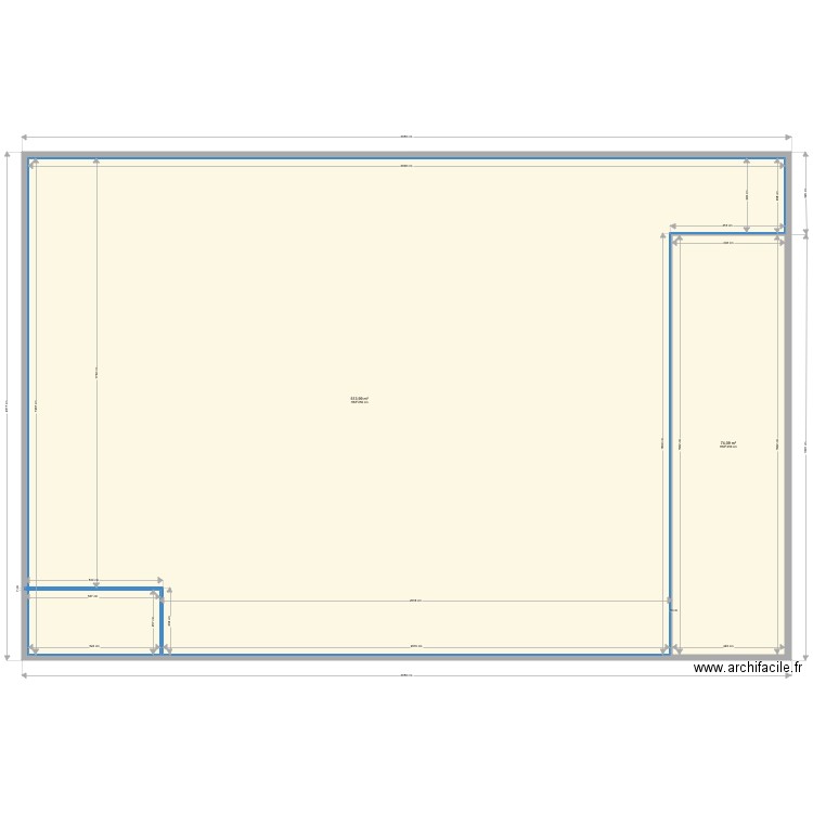 Gymnase MJC. Plan de 2 pièces et 588 m2