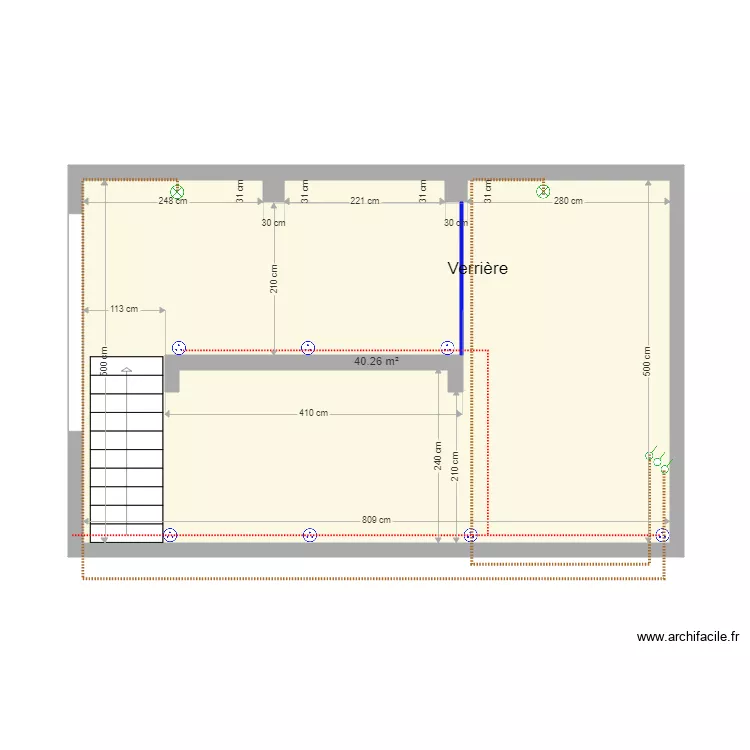 LB3 Coupe Mur B inter . Plan de 